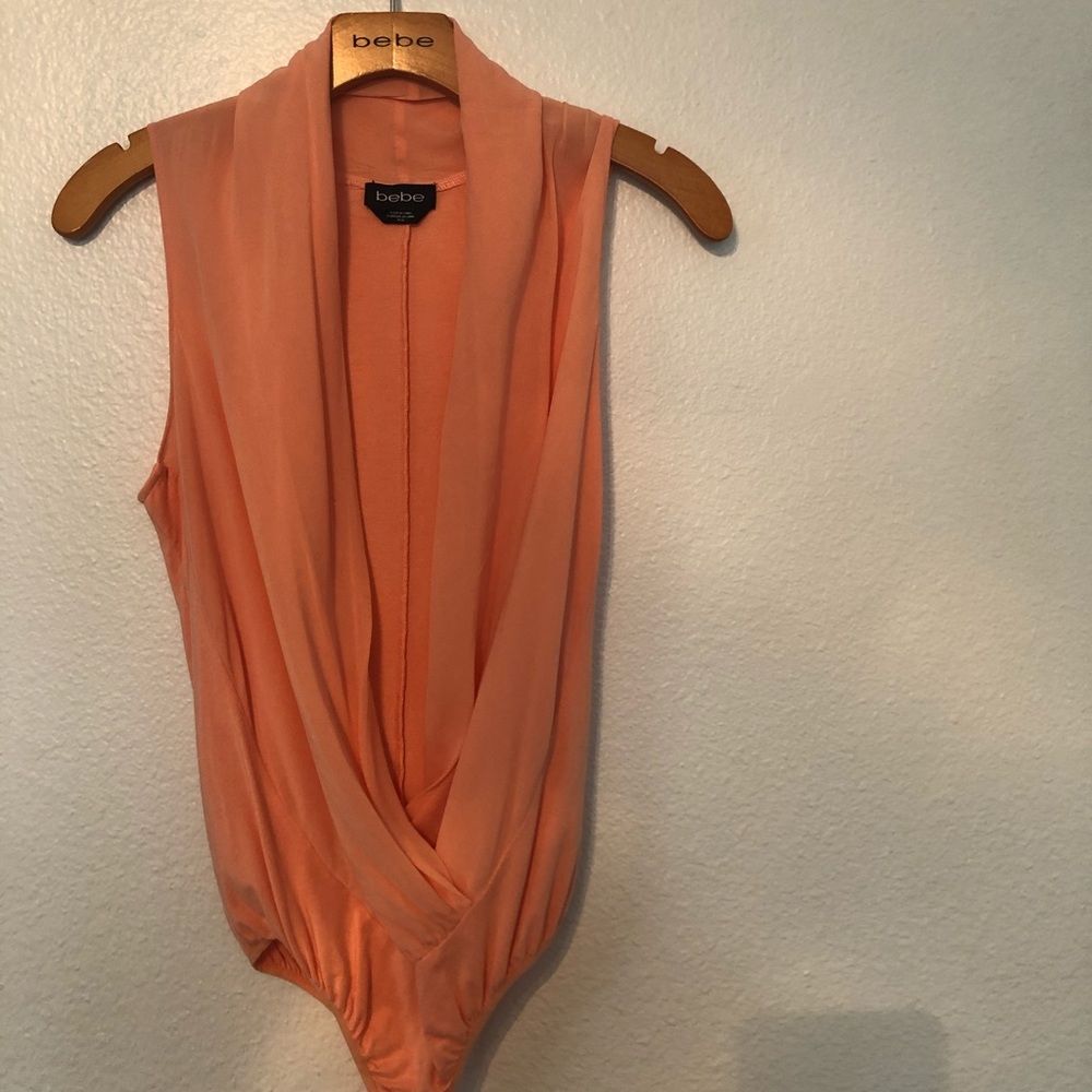 Bebe Silk Bodysuit - Coral, M